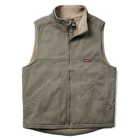 NWOT Wolverine Upland Vest Cotton Twill Tan Sherpa Lined Zip-up Vest Men's XXL - Picture 2 of 10